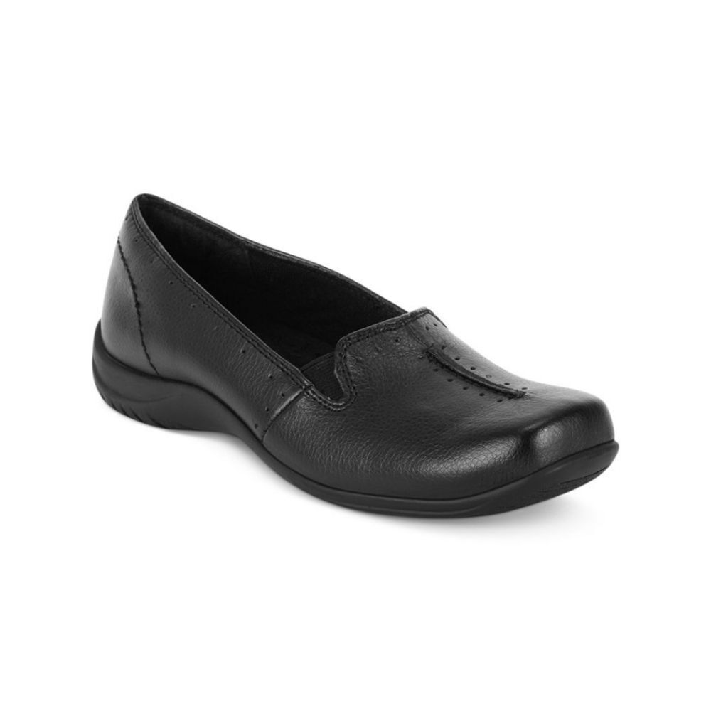 **2 For $18** Easy Street Purpose Black Leather Slip On‎ Shoes
